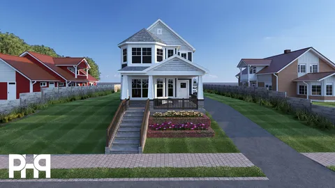 The Morel house plan, exterior view 1